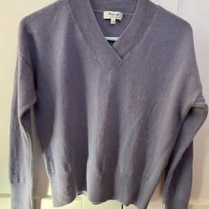 Madewell Lavender V-Neck Cashmere Sweater